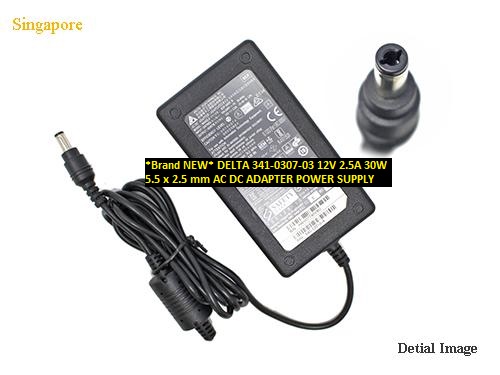 *Brand NEW* DELTA 341-0307-03 12V 2.5A 30W 5.5 x 2.5 mm AC DC ADAPTER POWER SUPPLY
